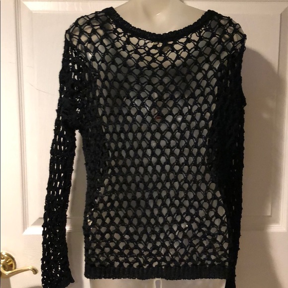 Black Fishnet Sweater Ralph Lauren NWT x/s Supply - Picture 8 of 8